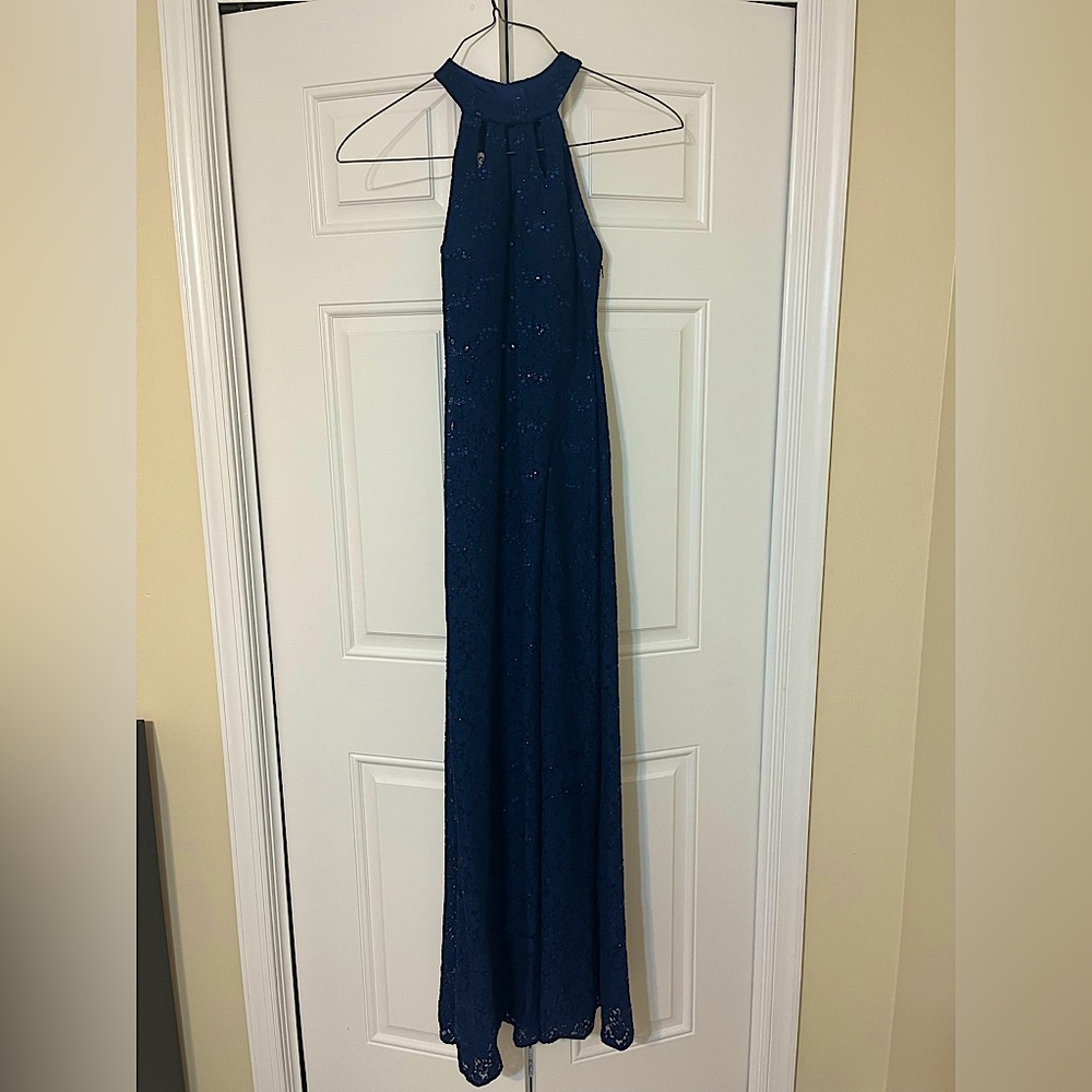 Navy Blue Halter Top Prom/Formal Dress size 3/4